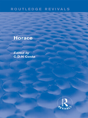 cover image of Horace (Routledge Revivals)